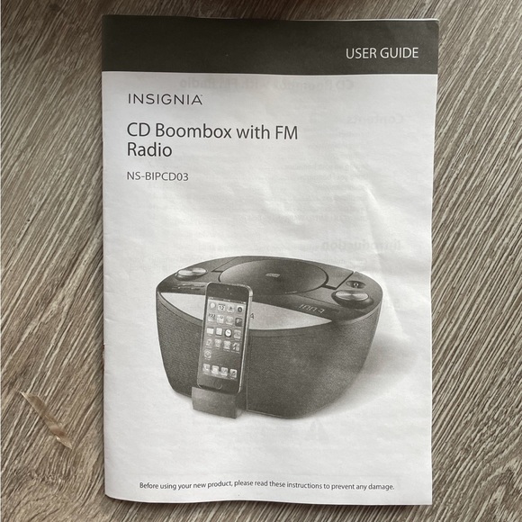 EUC “Insignia” CD BoomBox With FM Radio & Dock4 iPhone; User & Quick Setup Guide - Picture 12 of 17